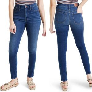 MADEWELL Stretchy Dark Denim Sz 25 Mid Rise Skinny ROADTRIPPER Blue Jeans